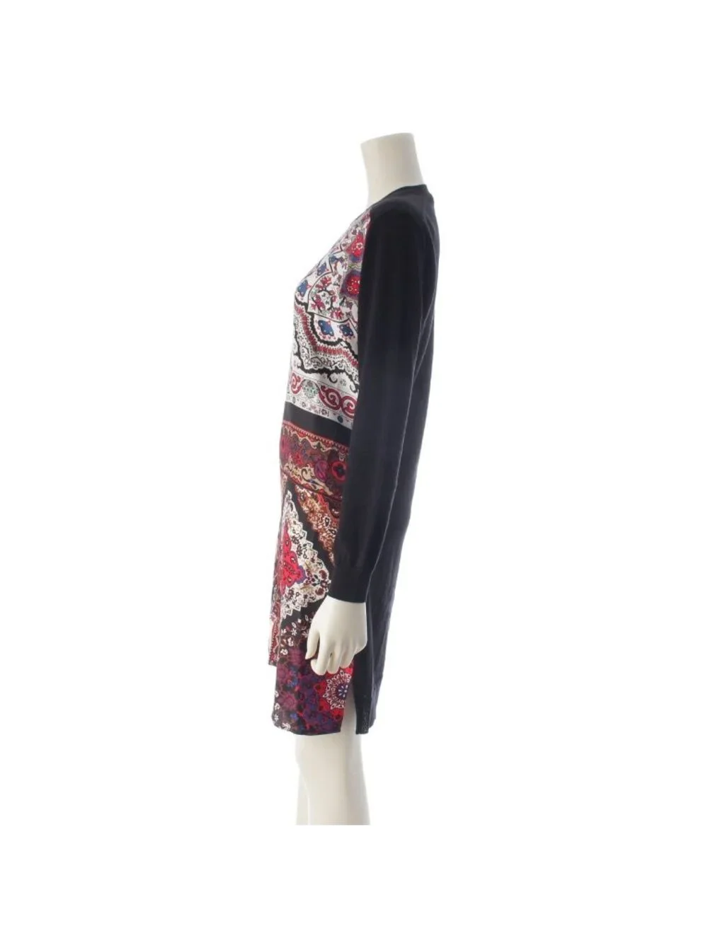 Louis Vuitton Wool Silk Switch Tunic Scarf Style Long Dress Top Multicolor XS